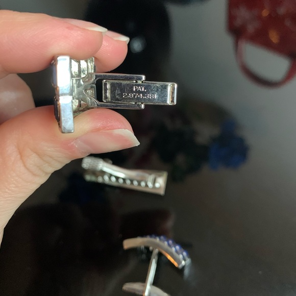 Blue crystals cuff links and tie pin💎💙 - Picture 7 of 11